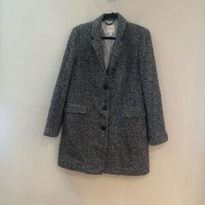 J. Crew Women's Black and Gray Tweed Blazer